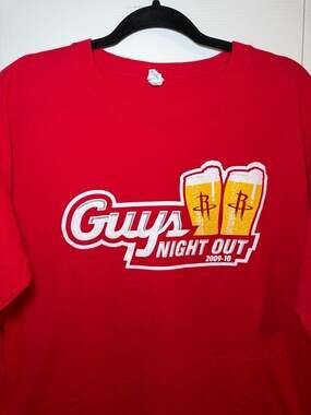Anvil Houston Rockets Guy's Night Out Size XL Red T-Shirt